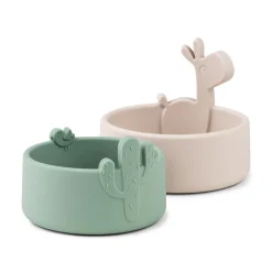 Silicone bowl set 2 pcs - Lalee - Sand/Green