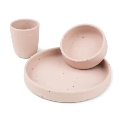 Silicone dinner set - Confetti - Powder