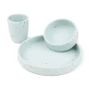Silicone dinner set - Confetti - Blue