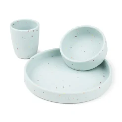 Silicone dinner set - Confetti - Blue