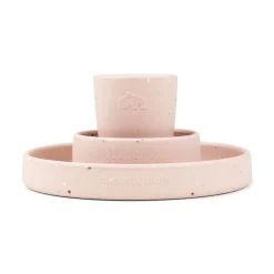 Silicone dinner set - Confetti - Powder