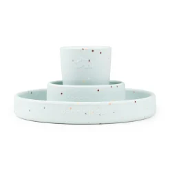 Silicone dinner set - Confetti - Blue