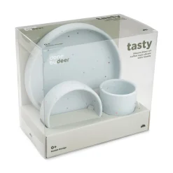 Silicone dinner set - Confetti - Blue