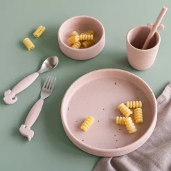 Silicone dinner set - Confetti - Powder