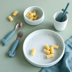 Silicone dinner set - Confetti - Blue