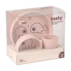 Silicone dinner set - Sea friends - Powder