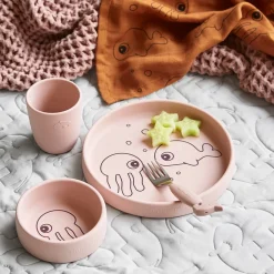 Silicone dinner set - Sea friends - Powder