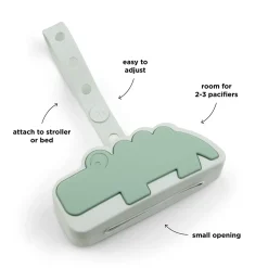 Silicone pacifier pouch - Croco - Green