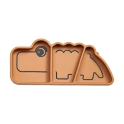 Silicone Stick & Stay snackplate - Croco - Mustard