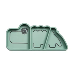 Silicone Stick & Stay snackplate - Croco - Green