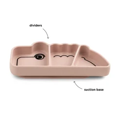 Silicone Stick & Stay snackplate - Croco - Powder
