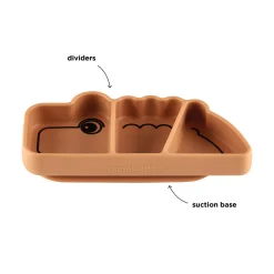 Silicone Stick & Stay snackplate - Croco - Mustard