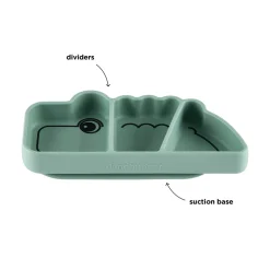 Silicone Stick & Stay snackplate - Croco - Green