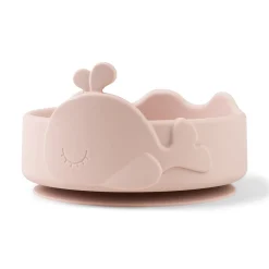 Silicone Stick&Stay bowl & baby spoon - Wally - Powder