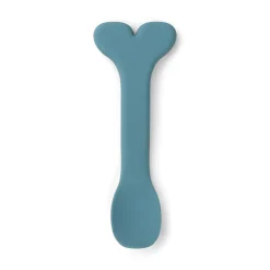 Silicone Stick&Stay bowl & baby spoon - Wally - Blue