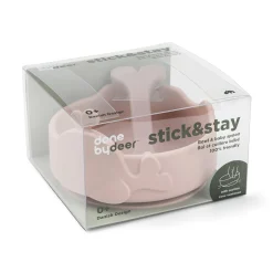 Silicone Stick&Stay bowl & baby spoon - Wally - Powder