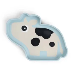 Silicone Stick&Stay plate - Dotti - Blue