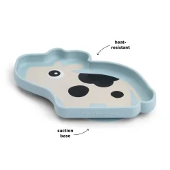Silicone Stick&Stay plate - Dotti - Blue