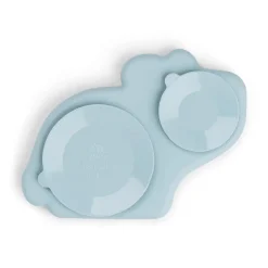 Silicone Stick&Stay plate - Dotti - Blue
