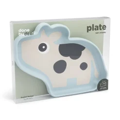 Silicone Stick&Stay plate - Dotti - Blue
