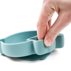 Silicone Stick&Stay snack plate - Birdee - Blue