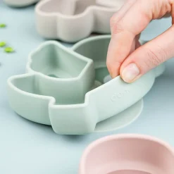 Silicone Stick&Stay snack plate - Birdee - Green