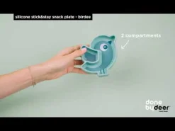 Silicone Stick&Stay snack plate - Birdee - Blue