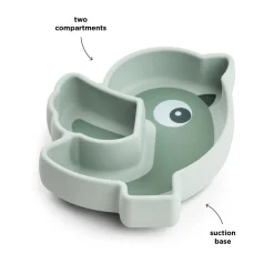 Silicone Stick&Stay snack plate - Birdee - Green