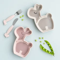 Silicone Stick&Stay snack plate - Lalee - Sand
