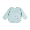 Sleeved pocket bib - Happy dots - Blue