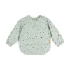 Sleeved pocket bib - Happy dots - Green