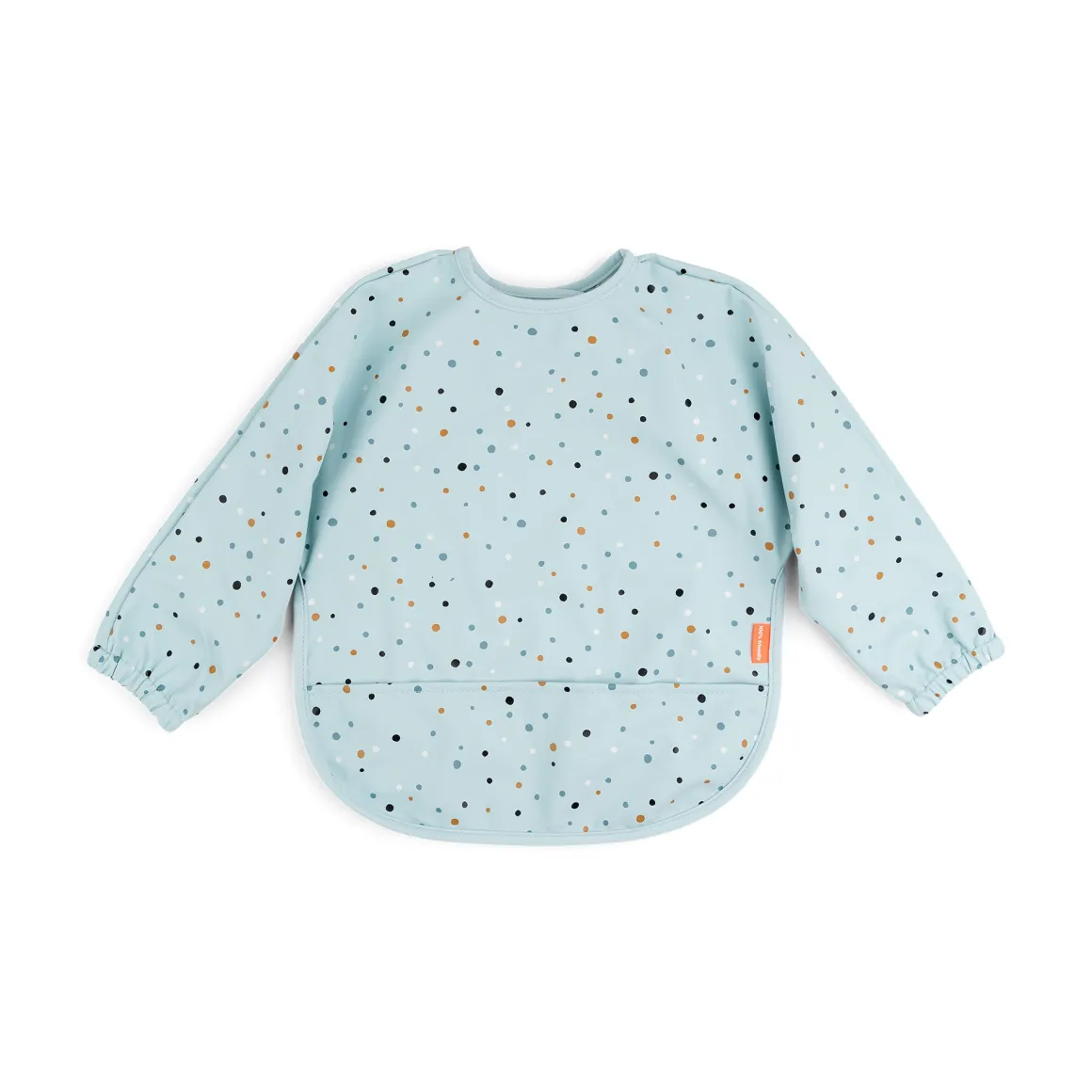Sleeved pocket bib - Happy dots - Blue