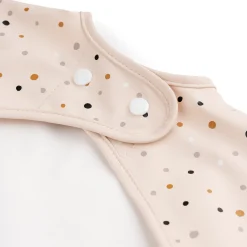 Sleeved pocket bib - Happy dots - Powder