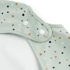 Sleeved pocket bib - Happy dots - Green