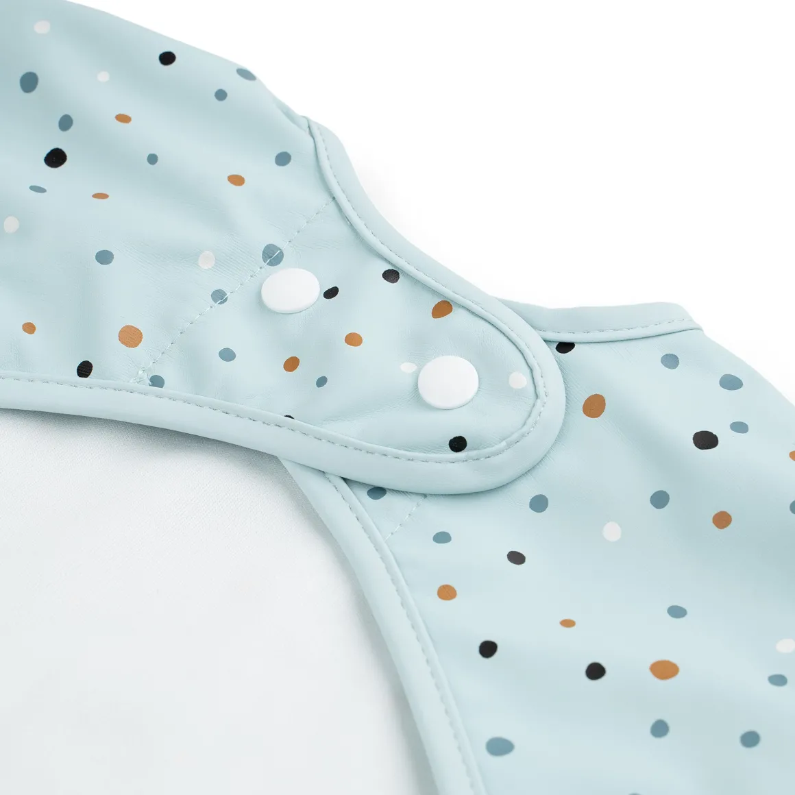 Sleeved pocket bib - Happy dots - Blue