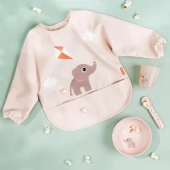 Sleeved pocket bib - Playground - Powder