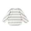 Sleeved pocket bib - Stripes - Sand