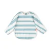 Sleeved pocket bib - Stripes - Blue