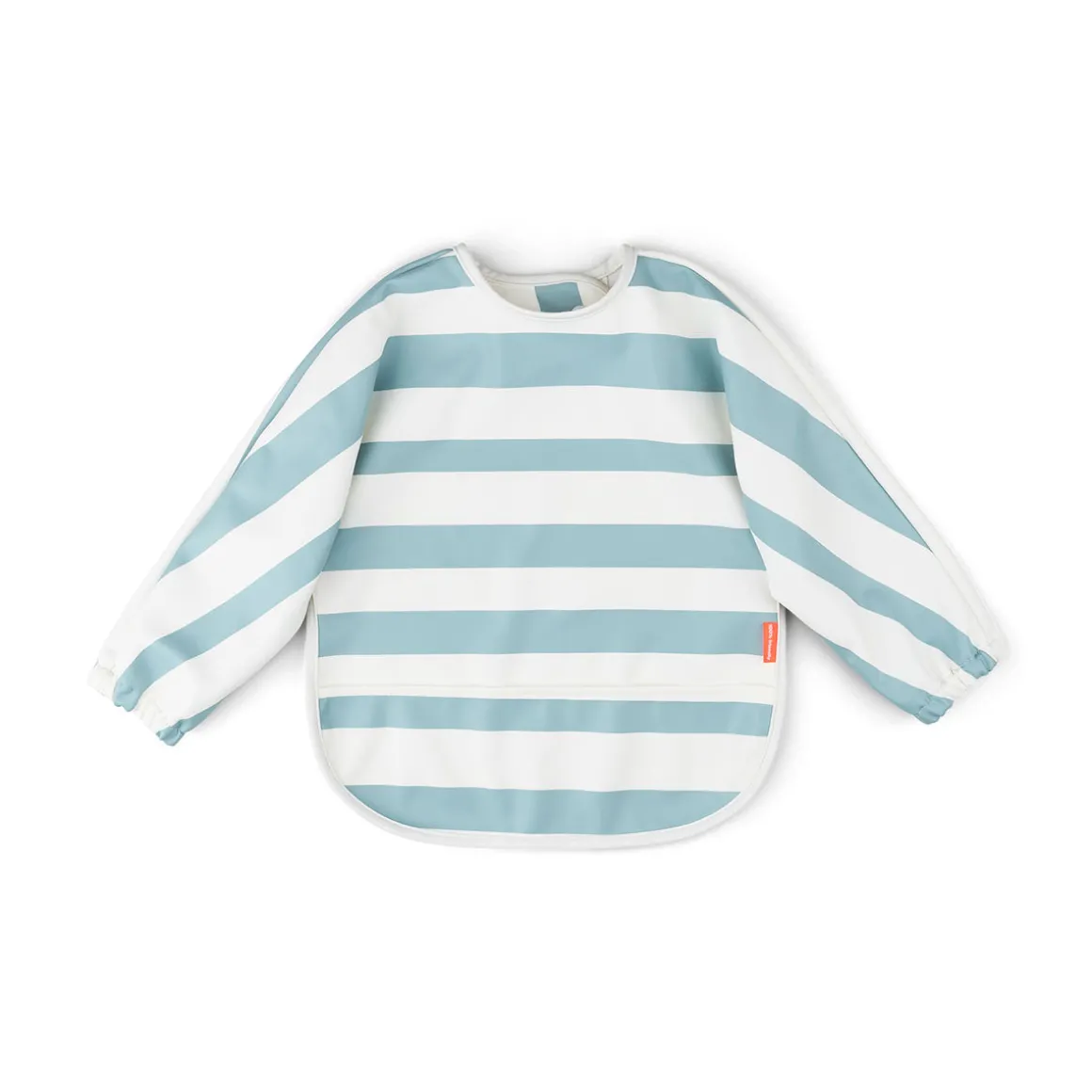 Sleeved pocket bib - Stripes - Blue