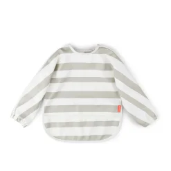Sleeved pocket bib - Stripes - Sand