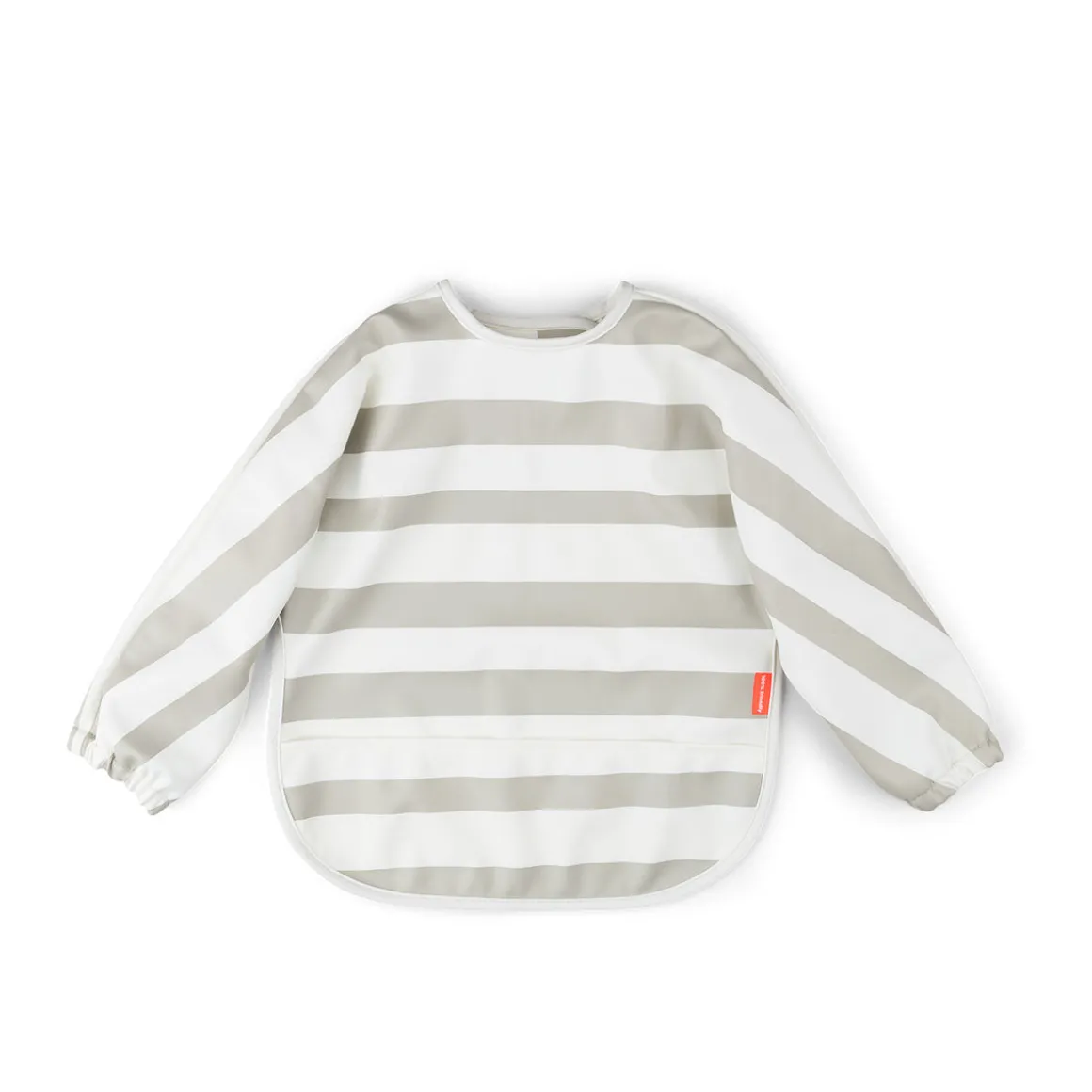 Sleeved pocket bib - Stripes - Sand