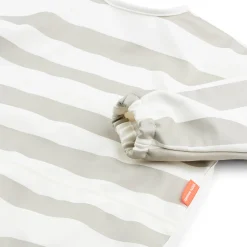 Sleeved pocket bib - Stripes - Sand