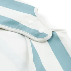 Sleeved pocket bib - Stripes - Blue