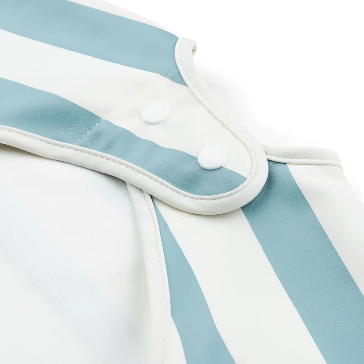 Sleeved pocket bib - Stripes - Blue