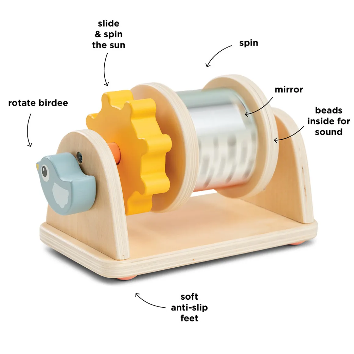 Spinner activity toy - Birdee - Colour mix