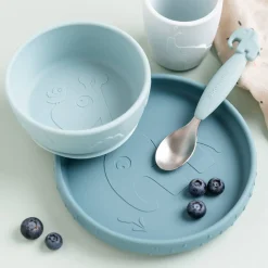 Stick & Stay dinner set - Deer friends - Blue