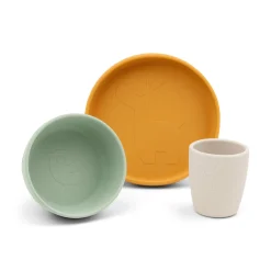 Stick & Stay dinner set - Lalee - Green/Mustard/Sand