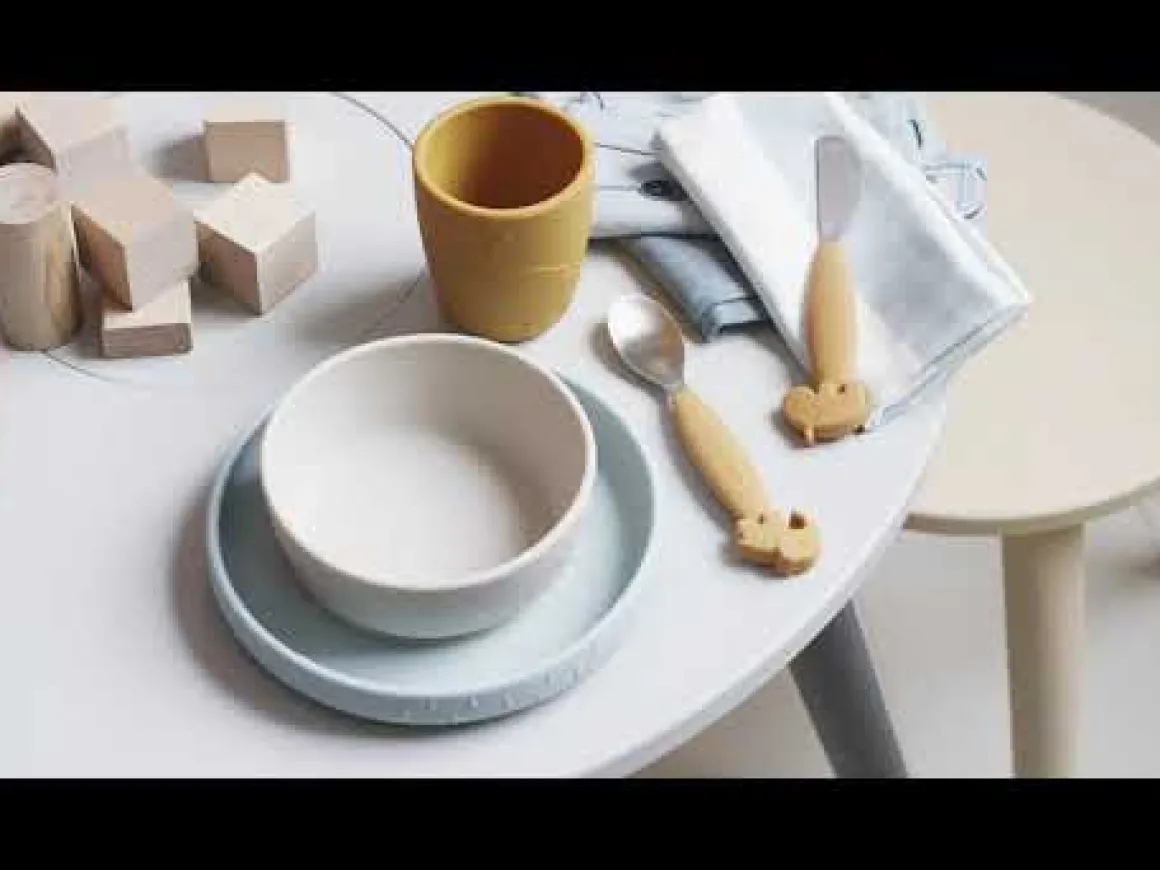 Stick & Stay dinner set - Lalee - Green/Mustard/Sand