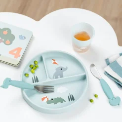Stick&Stay compartment plate - Playground - Blue