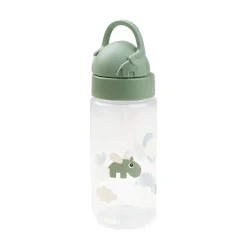 Straw bottle - Happy clouds - Green - 350 ml